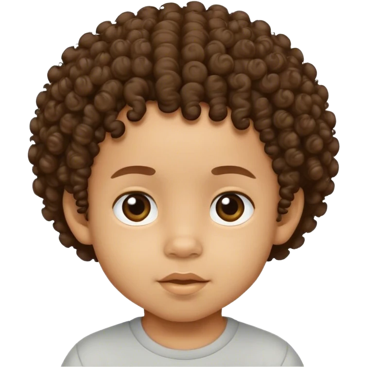 A lightskin 2 year old small boy with curly hair  emoji
