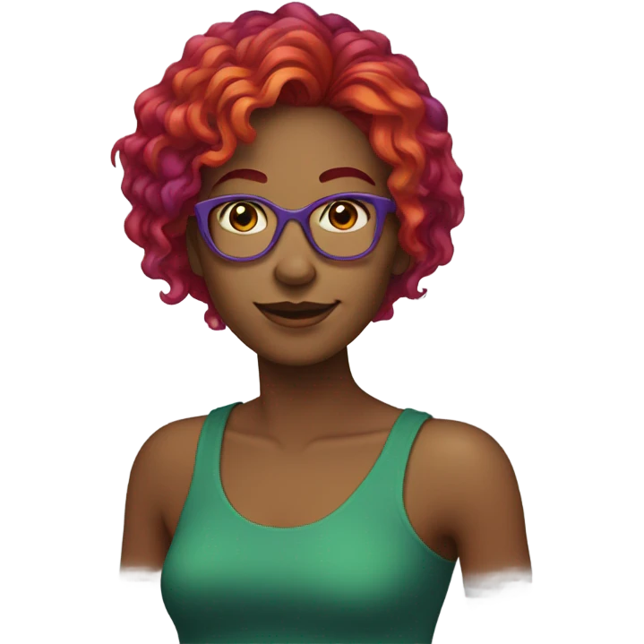 A woman that has rainbow hair emoji