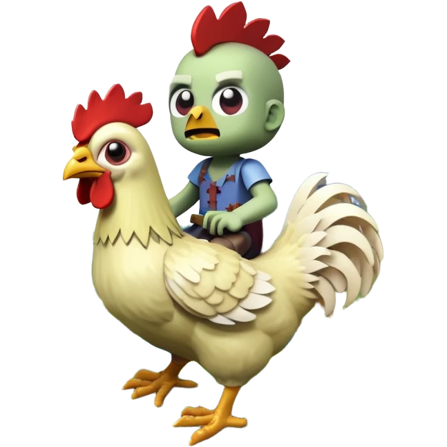baby zombie riding a chicken, minecraft chicken jockey emoji