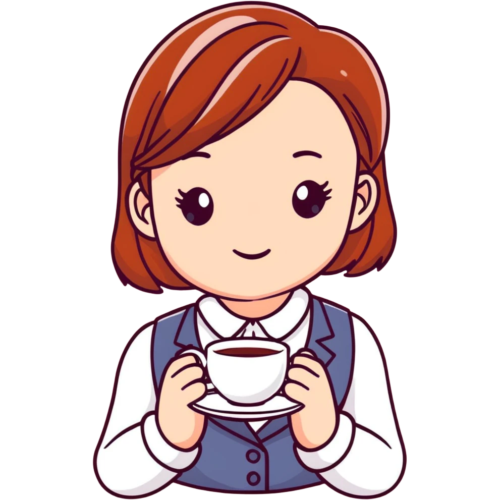 Stylish British girl with anatomically correct hands elegantly holding teacup emoji