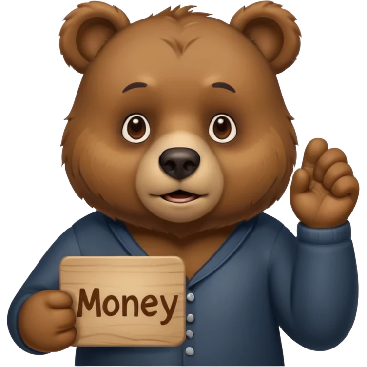 Quero emoji de um urso querendo dinheiro emoji