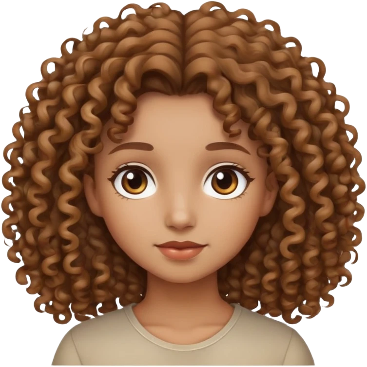 ragazza riccia e castano chiaro emoji