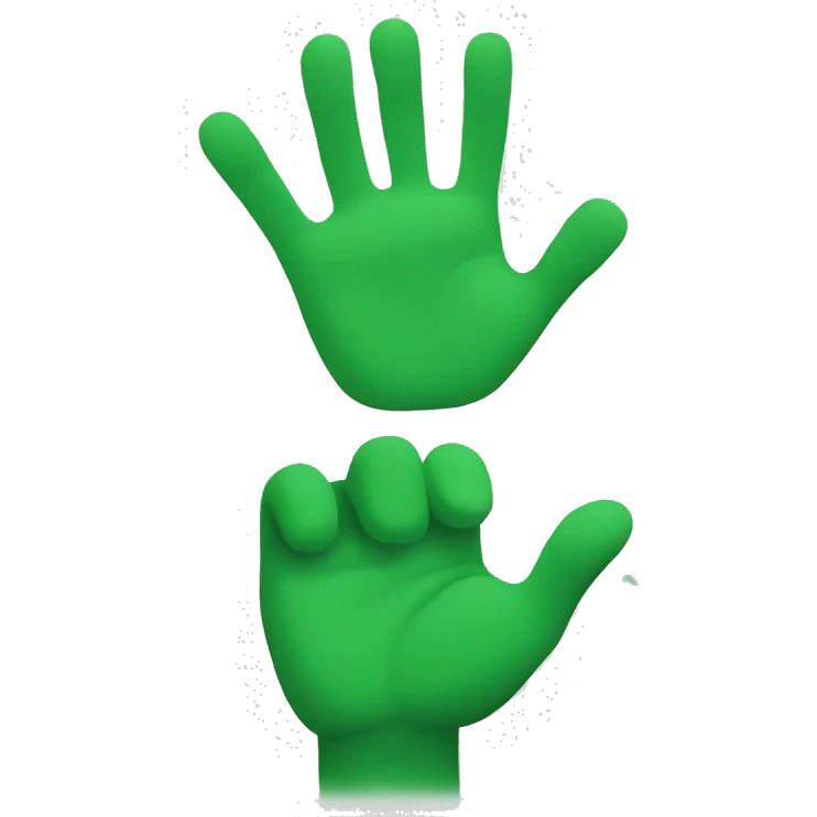 green raised hands emoji