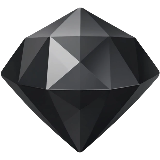 3d diamond shape matte black emoji