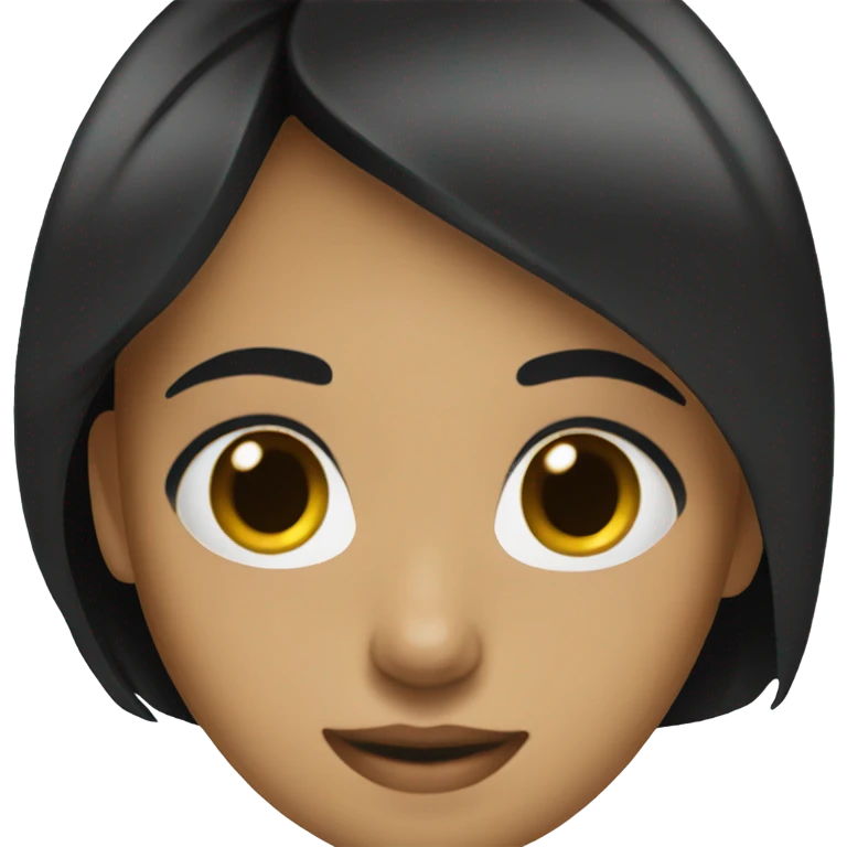 Clean girl with medium layered black hair emoji