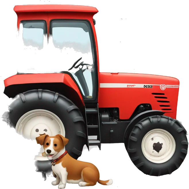 Tractor with dog emoji