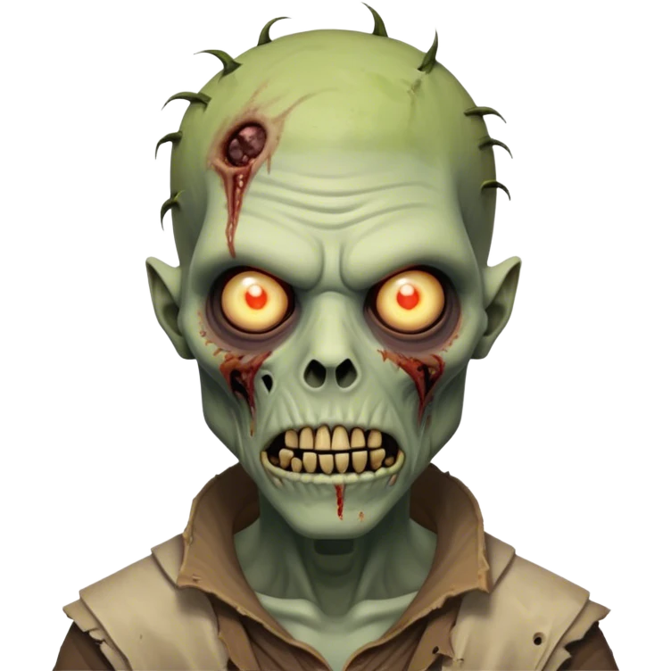 Cinematic Realistic WoW undead friendly zombie Portrait, head tilted epicly and inquisitively, showcasing grim resilience and defiant strength. His withered, pallid skin and intense, glowing eyes contrast starkly with his worn, earth-toned clothes, rendered in meticulous detail. With dynamic, high-contrast lighting and high shine, this portrait exudes an epic aura, capturing the relentless will of a battle-hardened undead friendly zombie. emoji