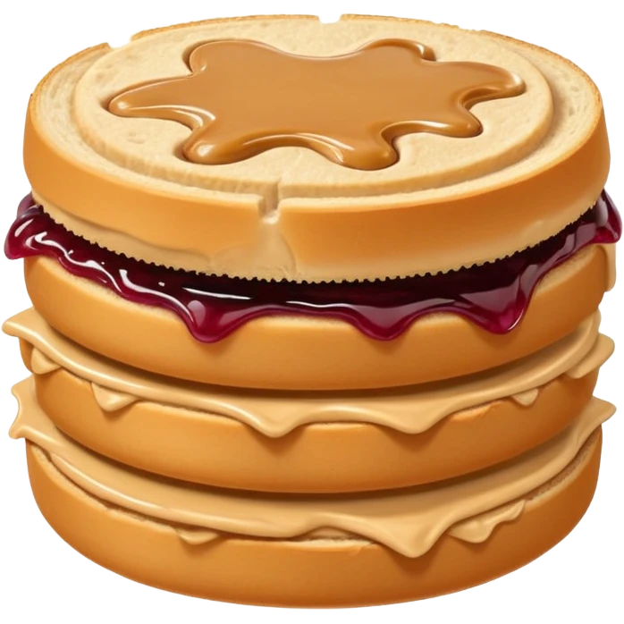 a round uncrustable sandwich with crimped edges and a bite taken out of it emoji