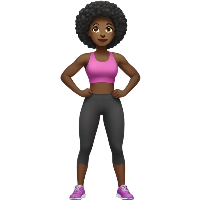 Black women working out emoji
