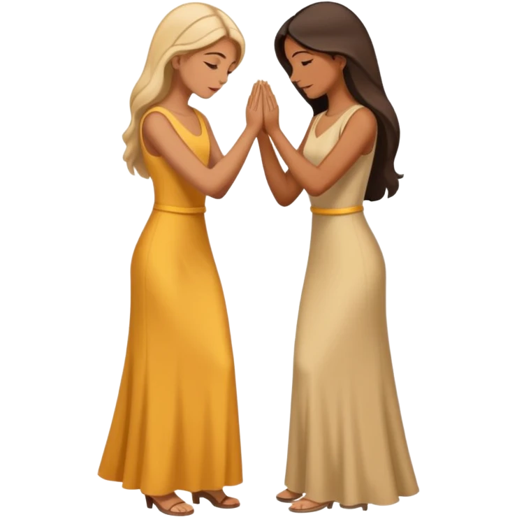A woman bowing for another woman emoji