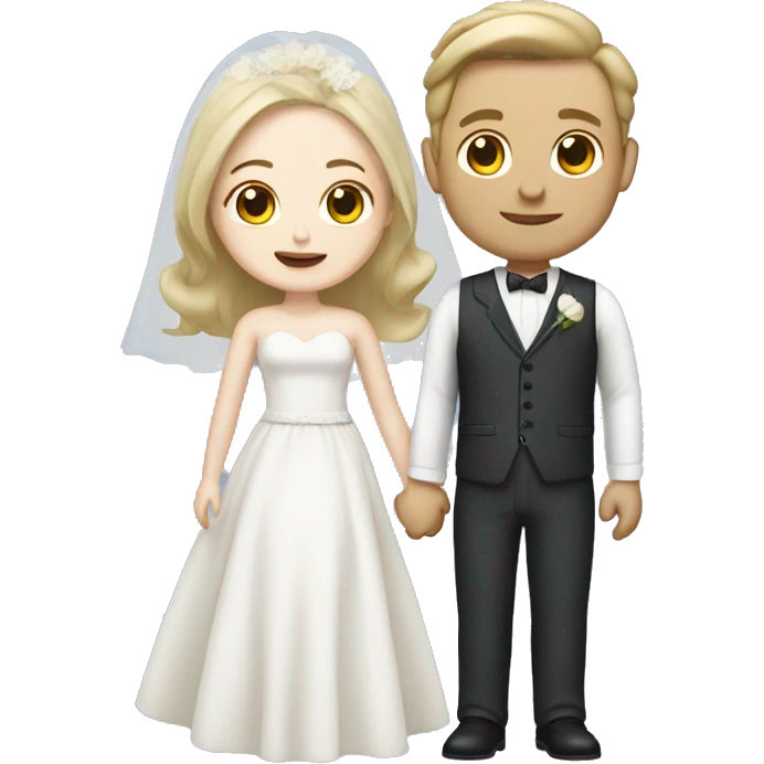 wedding couple with fair skin, white skin emoji