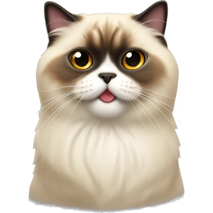 short hair himalayan cat sticking out tongue emoji
