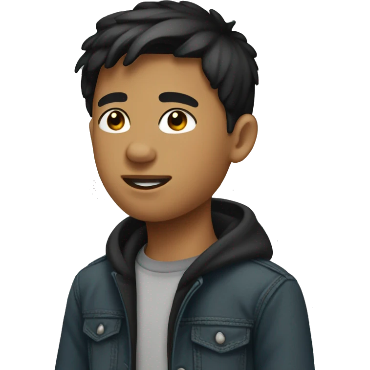 Teen boy with black short hair emoji