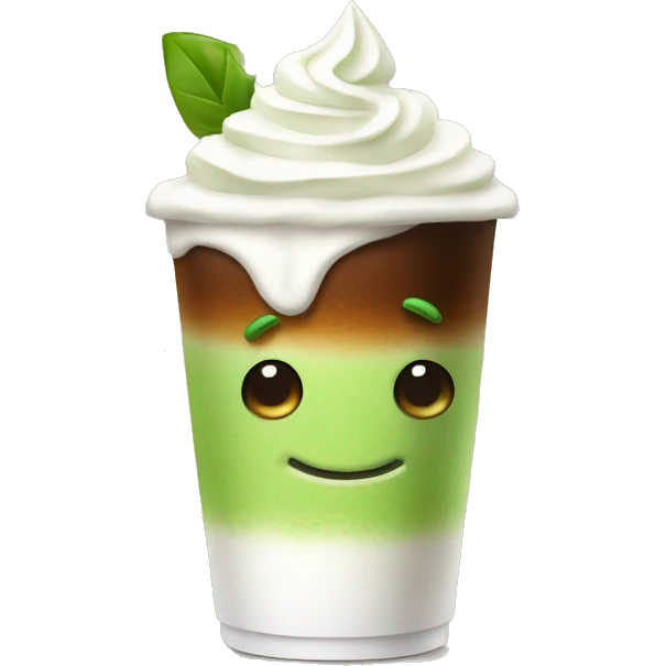 Coffee with whipped cream matcha  emoji