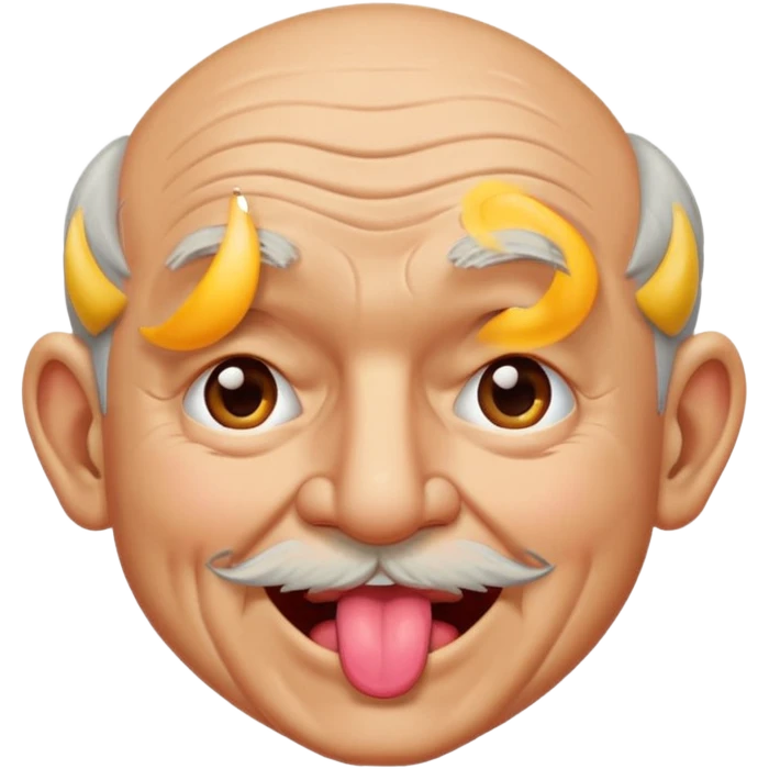 old man winking with his tongue out emoji