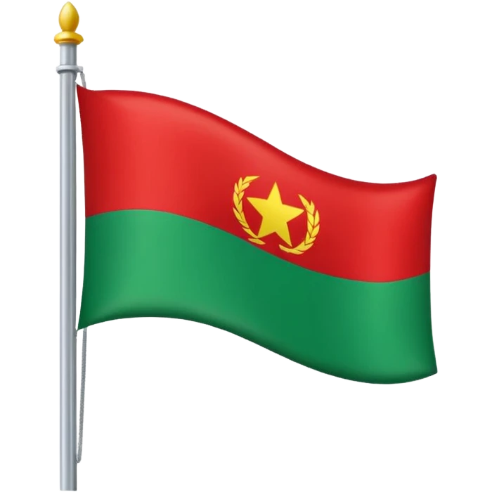 Una bandera roja y verde abajo corte recto osea q no haya espacio de fondo emoji