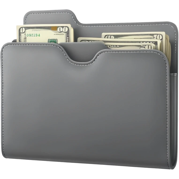 gray folder with money insideemoji emoji
