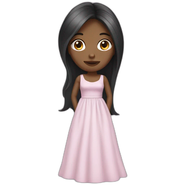 woman with dress with dark long hair  emoji