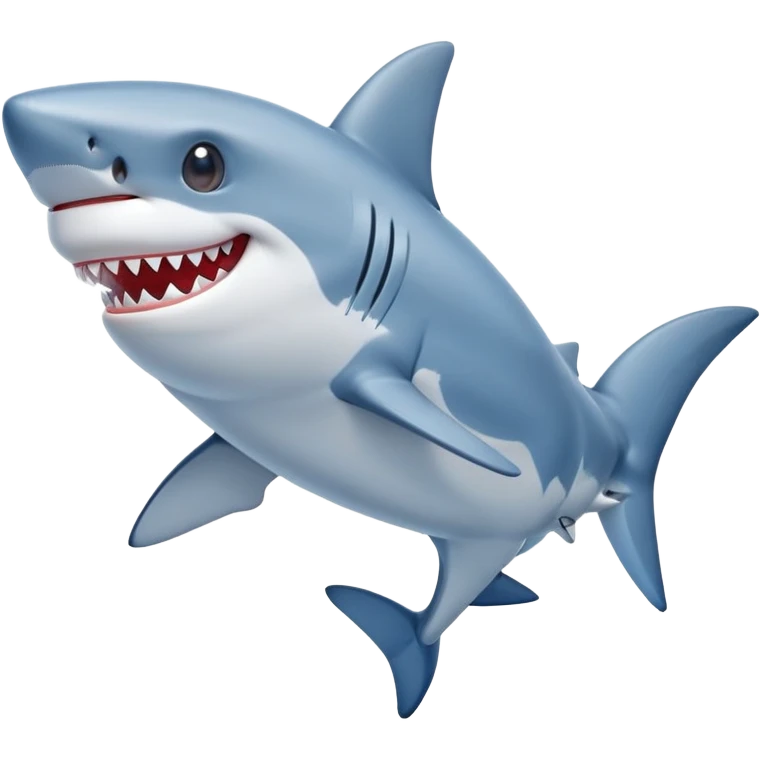 Smiling shark with blue kicks emoji