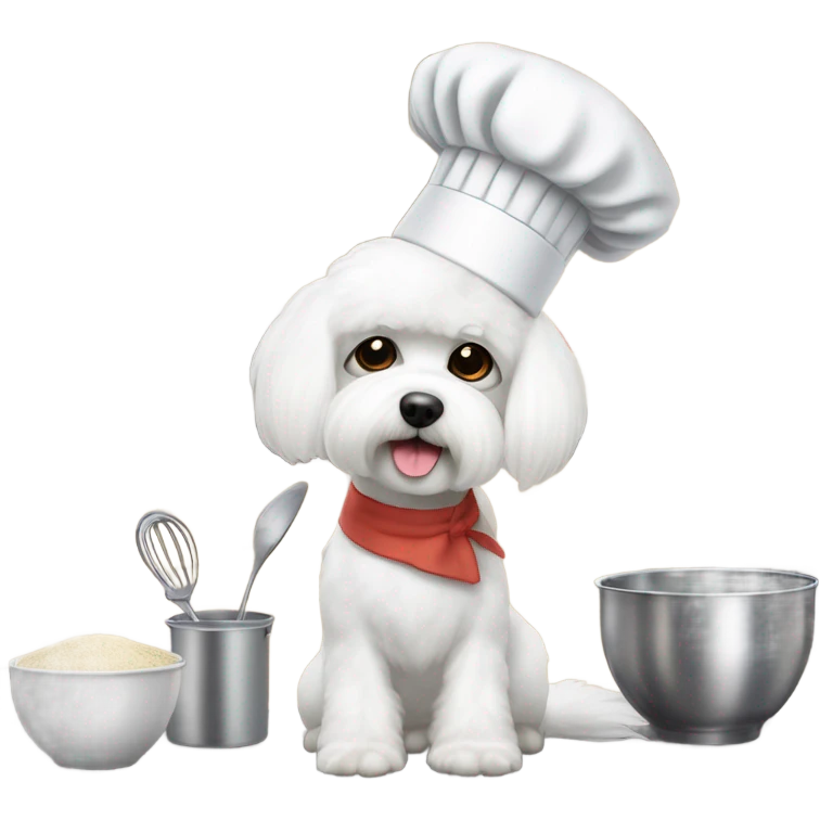 Bichon maltese cooking emoji