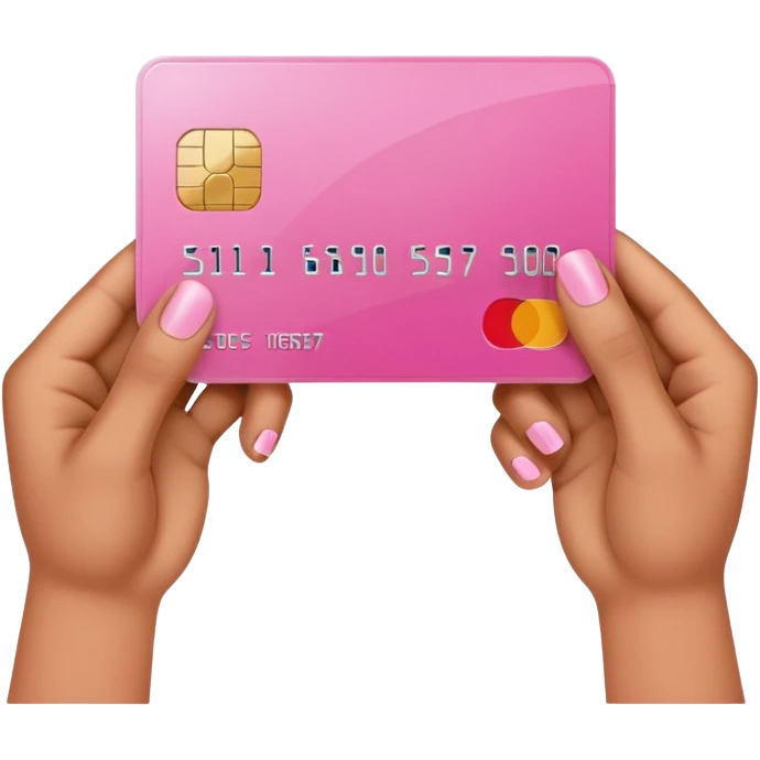 cree une main avec 5 doigts qui tien une carte de crédit 💳 rose emoji