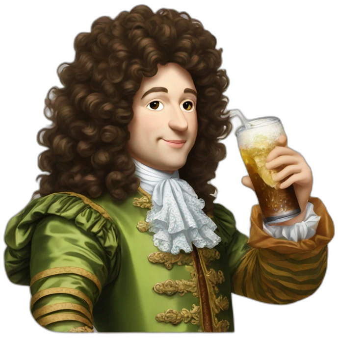 Louis XIV drinking soda emoji