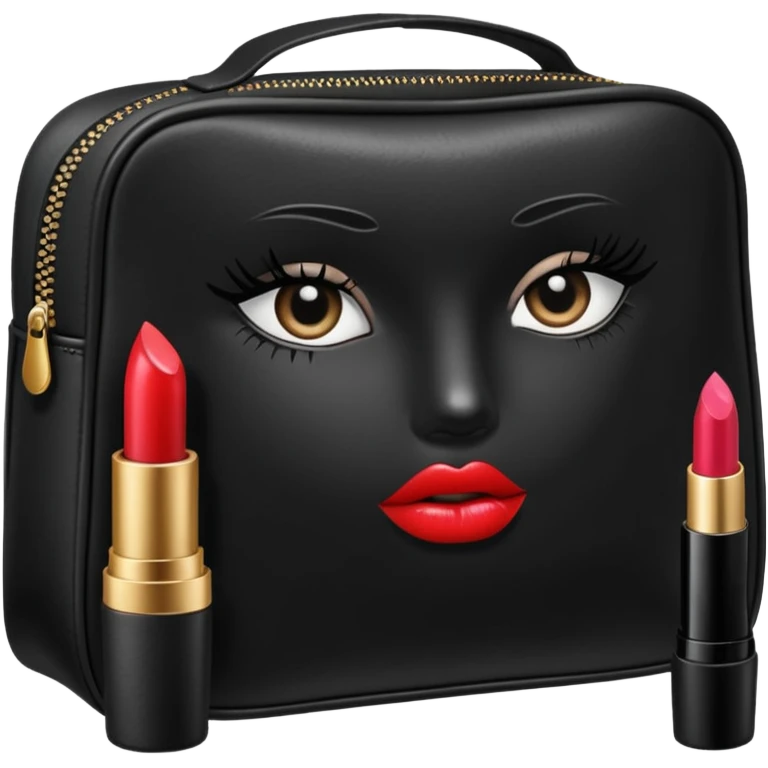 Makeup bag with makeup inside it emoji