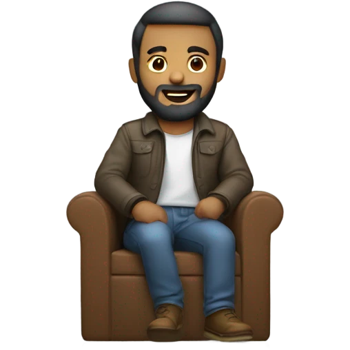 male with beard indoors emoji