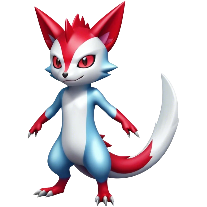 Cool Shiny Digimon-Sneasel-Zangoose-hybrid full body emoji