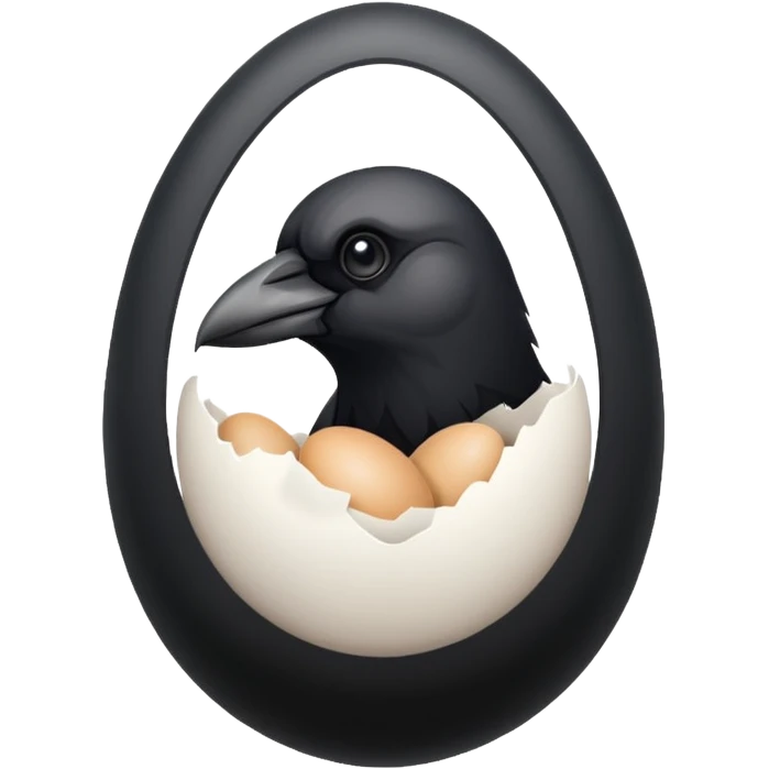 white and black crow eggs emoji