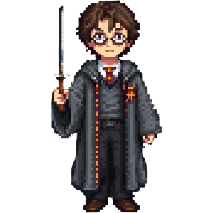 Harry Potter holding a wand emoji