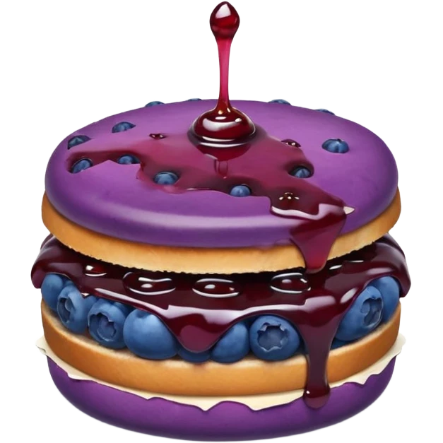 Make an emoji of a blueberry patty (small) that's broken off a bit so you can see the blueberry jam emoji
