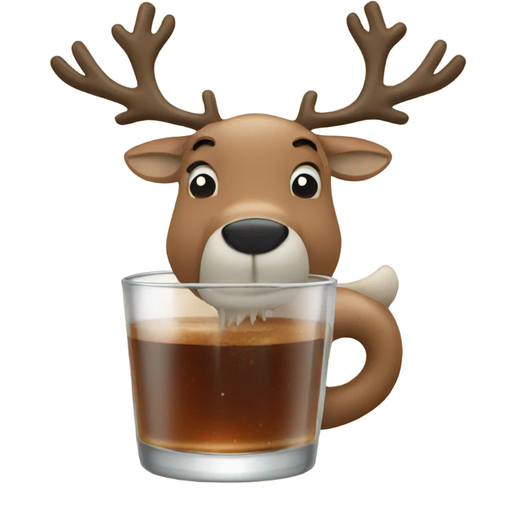 Reindeer drinking  emoji