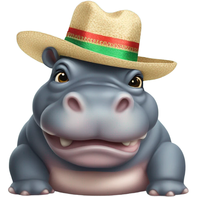 Hippopotamus with an Mexico hat  emoji