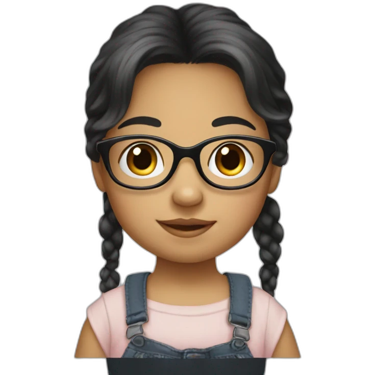 a baby with black hair in the arms of a 13 year old girl with blond hair and glasses emoji