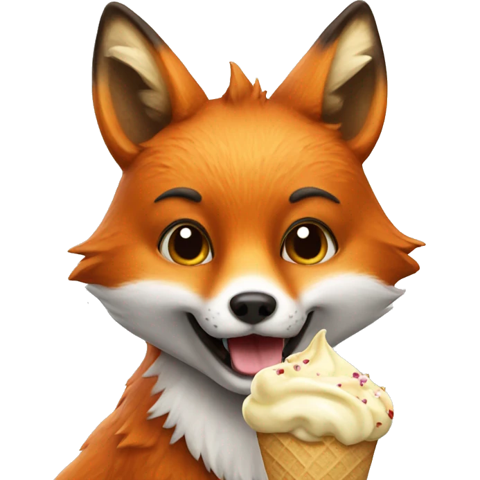 Fox with an icecream emoji