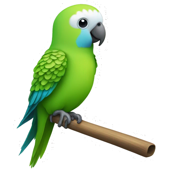 a parakeet on a stick emoji
