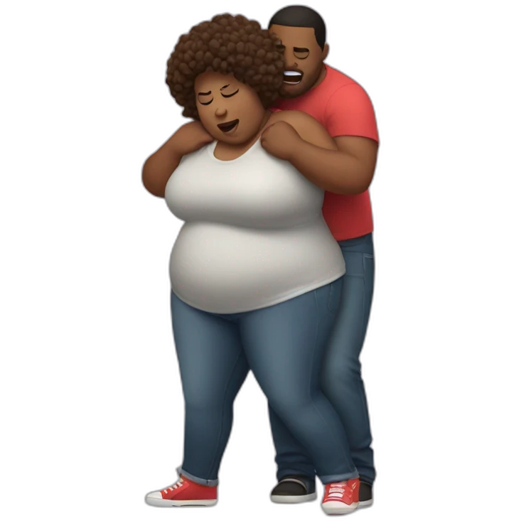 Big woman getting dumped by boyfriend emoji