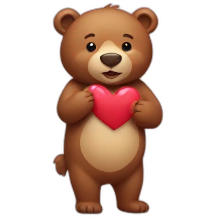 Bear sending love  emoji