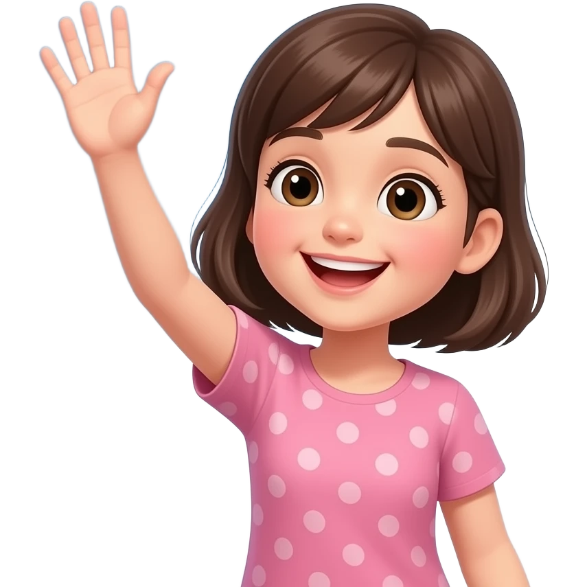 Девочка более счастливая махает рукой звезды emoji