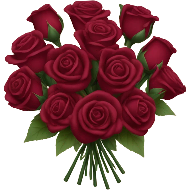 bouquet of burgundy roses  emoji