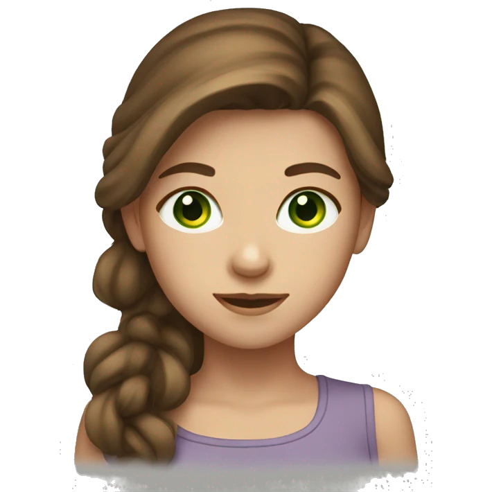 A Girl with Brown Hair and Green eyes  emoji