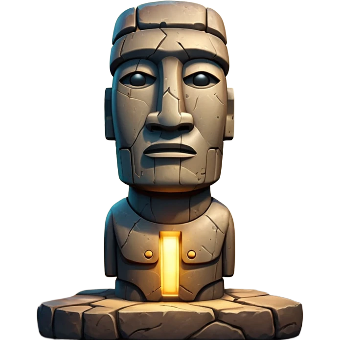 Moai with light behind him emoji