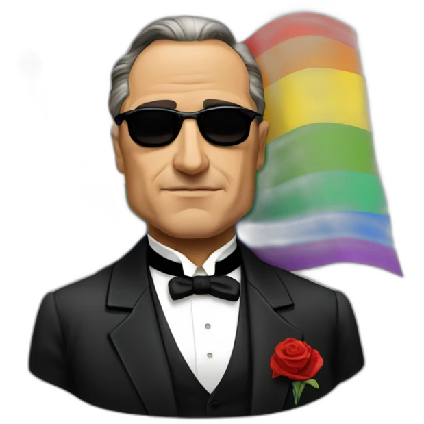 The Godfather with gay pride flag emoji