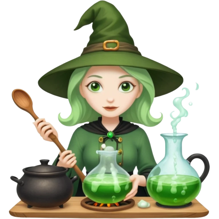 green witch cooking potion emoji
