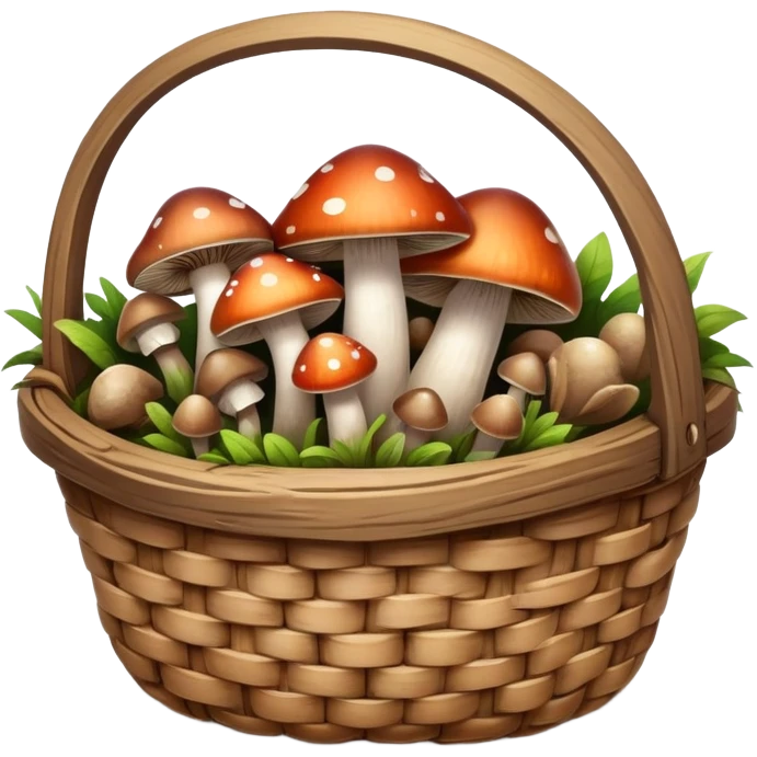 Basket with mushrooms emoji