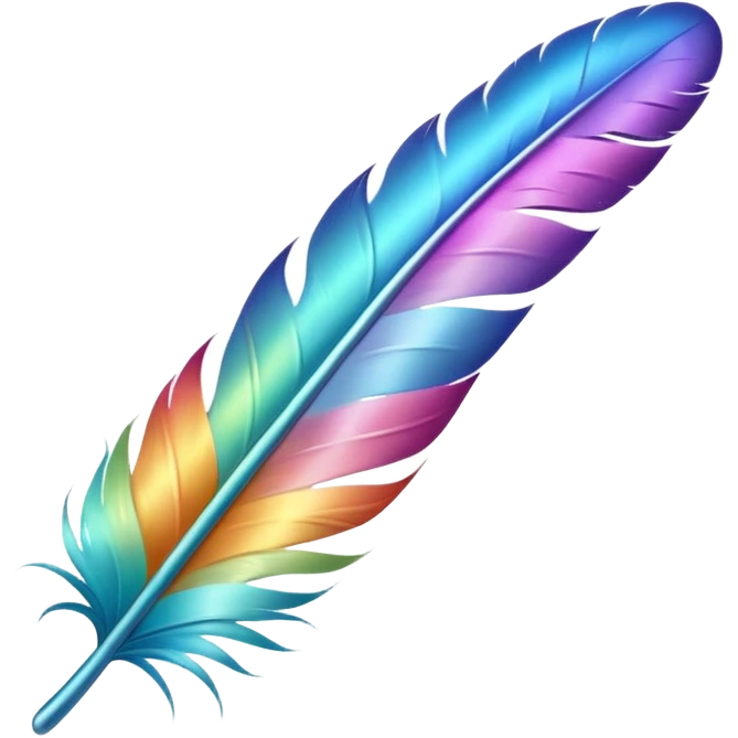 Shiny iridescent glossy vibrant colorful Pastel feather  emoji