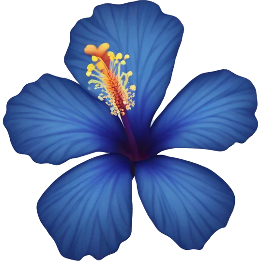 Blue hibiscus emoji