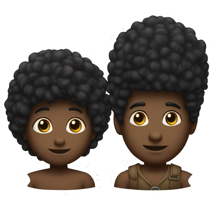 Homme noir petit affro et petite barbichette  emoji