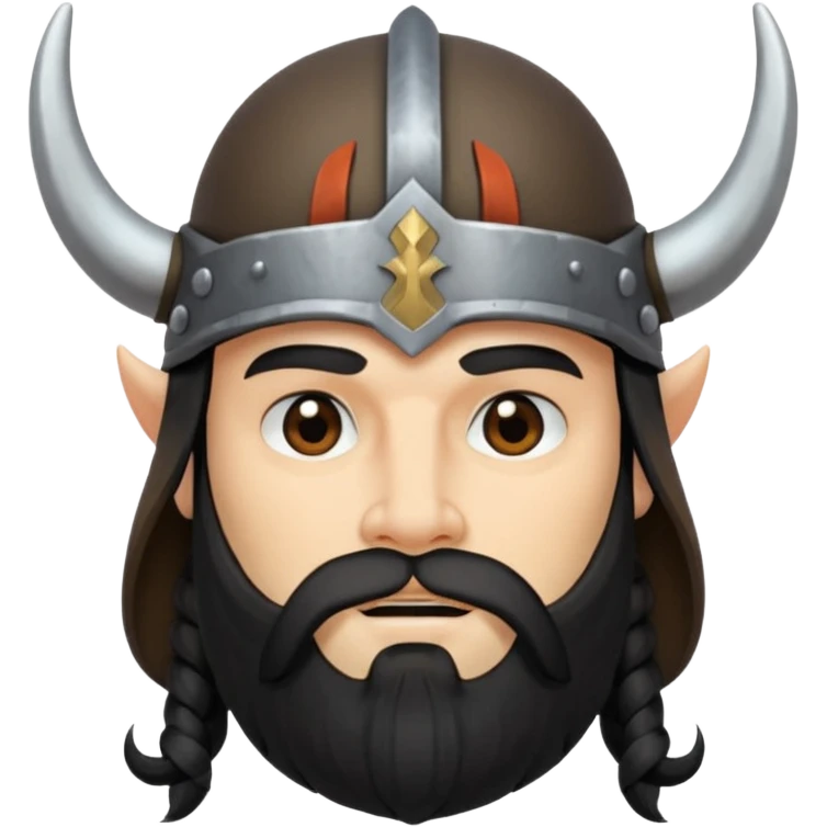 bearded Vikings with black long hair emoji